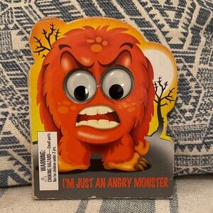 🏖️2/$5🏖️Angry Monster board book with Googly Eyes, 2009